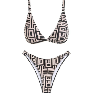 Conjunto de Bikini Floral Dulce y Estampado para Mujer, Traje de Baño de Dos Piezas con Estampado Micro Rosa, Sexy Halter, Ropa de Playa 2026 - Product Image 2