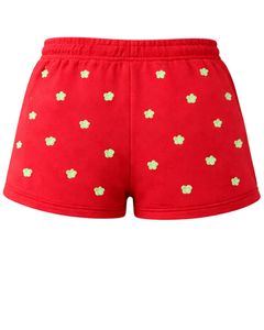 Pantalones Cortos de Mujer con Estampado de Trébol Rojo Personalizados, de Algodón y Felpa, Casuales de Verano, con Cintura Ajustable, Fabricante Personalizado, Ropa al por Mayor - Product Image 6