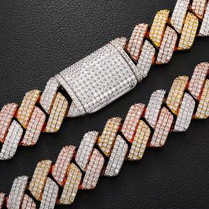 Collar de Cadena Cubana con Diamantes de Moissanita de Buena Calidad, Joyería de Lujo para Hombre con Elegante Diseño de Eslabones, Disponible para la Venta - Product Image 6