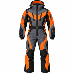 Custom Unisex Adult One-Piece Ski Suit Hooded Waterproof Breathable Snowsuit Insulated Ski <b>Jumpsuit</b> Winter Outdoor <b>Sports</b> Wear - Product Image 1