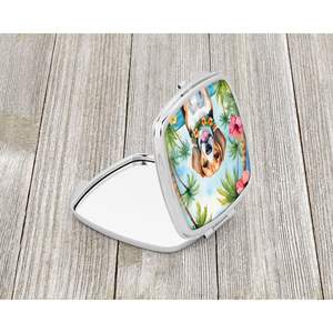 Beagle Luau Compact Travel <b>Makeup</b> <b>Mirror</b> for Women and Girls Handheld Folding Pocket Decorative <b>Mirror</b> Gift - Product Image 2