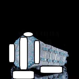 Reloj de Cuarzo Mecánico de Lujo para Hombre, con Diamantes Moissanite VVS1, Correa de Acero Inoxidable y Esfera de Cristal - Product Image 2