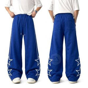 Premium <b>Men's</b> Contrast Stitch Baggy Sweatpants Relaxed Straight Leg Drawstring Casual Street Fashion <b>Lounge</b> <b>Trousers</b> - Product Image 6