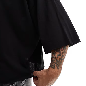 T-shirt Homme Col Montant Anti-Boulochage Oversize 100% Coton Écologique 260g, 50 Couleurs, Qualité Supérieure, Personnalisable 2026 - Product Image 3