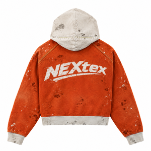Sudadera con capucha negra para hombre con cremallera, diseño de bloques de color y hombros a cuadros, corte regular, estilo oversize, de punto - Product Image 3