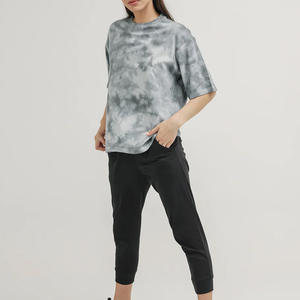 Camiseta clásica de verano para mujer, informal, con cuello redondo, manga corta, algodón suave, transpirable, cómoda, a la moda, ajuste relajado, para uso diario - Product Image 5