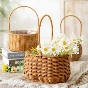 Handmade Heap Wholesome Wicker Eco-Friendly Basket Woven Hanging Storage Bag Shopping Picnic Christmas Decorations Gifts - Product Image 6