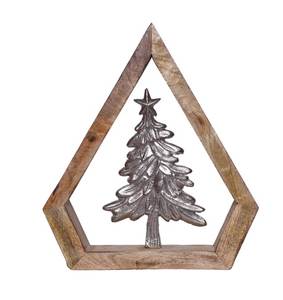 Ornement de table de Noël en bois et métal avec thème festif saisonnier pour la décoration intérieure - Product Image 1