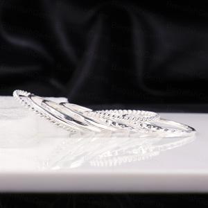 925 Sterling <b>Silver</b> Multi Layer Stacking <b>Rings</b> Set Oxidized Wide Band <b>Ring</b> Twisted Rope Hammered Textured Boho Statement Jewelry - Product Image 3
