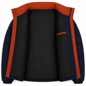 Chaqueta Acolchada Gruesa y Cálida para Hombre al por Mayor, con Bloques de Color, Relleno de Poliéster, Ribete Reflectante, Cierre de Cremallera, Estilo Urbano, Personalizable - Product Image 5