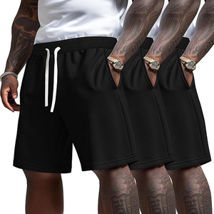 Shorts décontractés en coton pour hommes avec logo personnalisé, taille élastique, shorts de détente d'été, fournisseur en gros OEM, haute qualité - Product Image 1