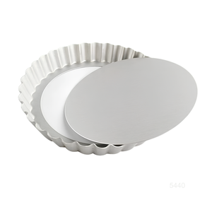 Moldes para Tartas de 6 Pulgadas con Fondo Extraíble, Molde Redondo para Quiche, Laterales Acanalados para Tartas, Moldes para Tartas de Huevo para Hornear, Pasteles de Mousse, Postres - Product Image 1