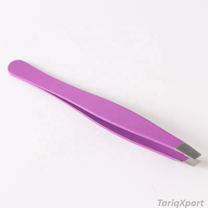 แหนบกำจัดขนสแตนเลส ปลายเฉียงแบน สีโรสโกลด์ เงิน ดำ - อุปกรณ์แต่งหน้า - Product Image 2