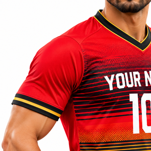 Conjunto de Uniforme de Fútbol Profesional para Hombre, Degradado Rojo Naranja, Ropa Deportiva para Equipo de Fútbol - Product Image 6