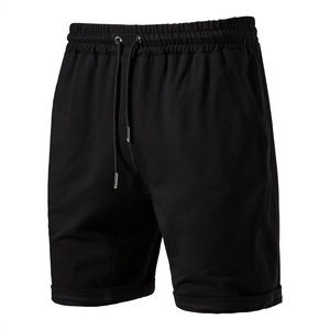 Shorts cargo gris personnalisés pour hommes, imprimés, unis, noirs, 100 % coton, en molleton bouclette, style jogger, pour l'été - Product Image 4