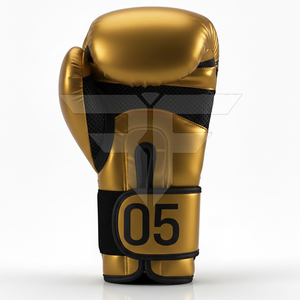 Gants de boxe en cuir professionnels de haute qualité avec évacuation de l'humidité et fermeture auto-agrippante à bas prix provenant d'un fournisseur pakistanais - Product Image 2