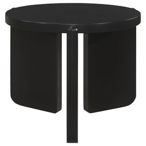 Tavolino Rotondo Harrison in Legno Massello Nero per Arredamento Soggiorno - Product Image 3