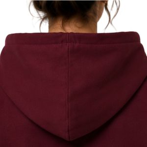 Sudadera con Capucha Extra Grande para Mujer, Color Borgoña, con Diseño Minimalista de Pedrería, Felpa de Algodón Premium, Estilo Casual de Invierno - Product Image 6