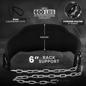 Cinturón de Inmersión Profesional para Levantamiento de Pesas con Cadena de Acero, Accesorio de Entrenamiento Personalizable para Dominadas, Flexiones y Entrenamiento de Fuerza - Product Image 3