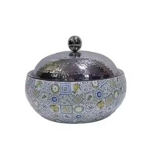 Plat de service isotherme en acier inoxydable de 33 cm, écologique, avec couvercle, vert texturé, pour maintien au chaud des aliments et service à table - Product Image 3