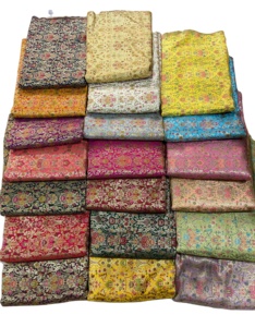 Hoge Kwaliteit 150d Geweven Jacquard Bloem Brokaat Stof Chinese Design Pure Zijde Voor Meisjes Jongens Jurk Voorgesneden Kits - Product Image 1