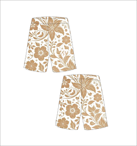 Short de bain pour homme à motif floral, taille élastique, décontracté, longueur courte - Product Image 1