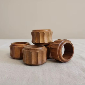 Elegant Design Wooden Napkin Ring <b>Wedding</b> Christmas Table Decoration Napkin Holder <b>Tissue</b> Napkin Ring - Product Image 1
