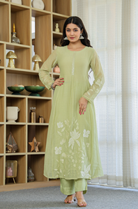 Indian Ethnic Wear Women Chanderi Silk Outfit Dupatta Set for Office Wear Party Comfortable Kurta Suit Set - Product Image 6