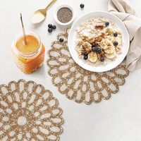 Meilleures ventes : Sets de table, sous-plats et sets de table décoratifs en verre perlé à motifs floraux pour dîners, mariages, fêtes et décoration festive
