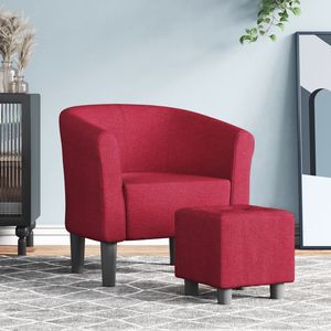 Fauteuil en forme de cuve de couleur rouge vin pour le salon - Product Image 1