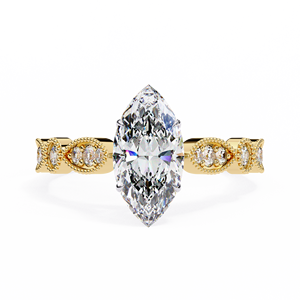 Bague de fiançailles classique en diamant de laboratoire taille coussin, plaqué or 10K, sertie à griffes, certifiée IGI, tendance, pour usage quotidien, pour femme - Product Image 1