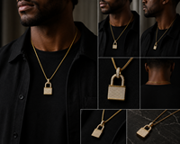 Collier Pendentif Cadenas Moissanite Personnalisé en Gros, Argent Sterling 925, Bijoux Hip Hop pour Hommes