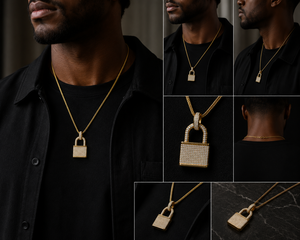 Wholesale Custom Iced Out Moissanite <b>Padlock</b> Pendant Necklace 925 Sterling Silver Hip Hop Jewelry for Men - Product Image 2