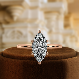 แหวนเพชรทรงมาร์คีส์ 1 กะรัต ประดับเพชรรอบแบบฮาโล 6 ขา ตัวเรือนทองคำขาว/เหลือง 14K ได้รับการรับรองจาก IGI - Product Image 5