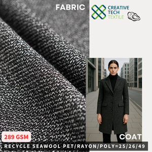 RCO-2B1782 RECYCLE OYSTER PET/RAYON/POLY=25/26/49 Tissu écologique et durable pour la mode - Product Image 2