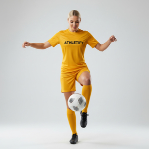 Conjunto de Uniforme de Fútbol Femenino Personalizado, Pantalones Cortos Transpirables, Elásticos, de Secado Rápido, que Absorben la Humedad, 100% Poliéster, Ropa Deportiva - Product Image 1