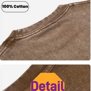 Paquete de 5 Camisetas Extra Grandes de Algodón Grueso para Hombre y Mujer, Estilo Vintage Lavado, Color Sólido, Casual, para Entrenamiento - Product Image 5