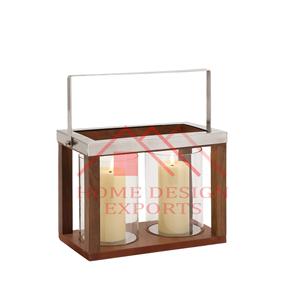 Événements Décor Décoratif Maison Stands En Bois Meilleur Vendeur En Bois Cadre Suspendu Bougeoir En Verre - Product Image 1