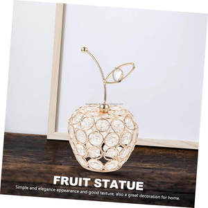 Bougeoir en forme de fruit en cristal fait à la main écologique élégant décor de bureau pour le bureau à domicile Unique Apple Design Noël - Product Image 2