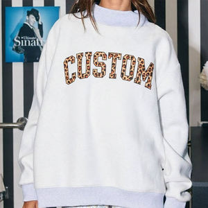 Custom <b>Leopard</b> <b>Print</b> Oversized Crew Neck <b>Sweatshirt</b> Sorority Unisex 100% Cotton French Terry Pullover Autumn Style - Product Image 3