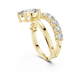 Anillo de Compromiso y Boda SATVIK RATNA con Diamante Ovalado de 2 Quilates Cultivado en Laboratorio, Oro de 18K, Certificado IGI, Diseño Moderno - Product Image 4