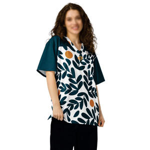 Maillot de football américain tendance personnalisé en maille à col en V, imprimé feuilles, unisexe, respirant en polyester, service OEM en gros - Product Image 2