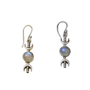 Artistic <b>Rainbow</b> Moonstone Gemstone 925 Sterling Silver Trendy <b>Drop</b> Dangle Earrings for Party & Wedding - Product Image 1