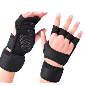 Gants de fitness unisexes en cuir à demi-doigts pour la musculation, l'exercice, le sport et la gym (vente en gros) - Product Image 4