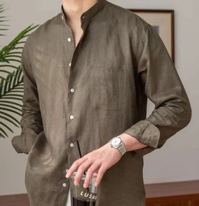 T-shirt décontracté à manches longues en coton tricoté 100 % personnalisé pour homme, respirant, séchage rapide, écologique, anti-plis, taille oversize, collection automne - Product Image 1