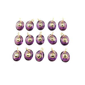 อะเล็กซานไดรต์ควอตซ์ รูปไข่ 10x8 มม. ทรงบริโอเล็ต จี้หินคู่ เงินแท้ 925 ชุบทอง เครื่องประดับอะเล็กซานไดรต์ควอตซ์เพื่อการบำบัด - Product Image 3