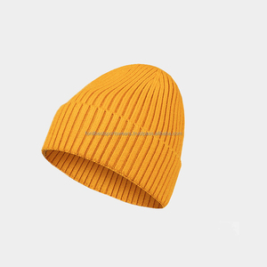 Gorro de Punto Acanalado Unisex, 100% Acrílico, Color Sólido, Gorro de Invierno, Estilo Casual, 56-58CM, Adulto - Product Image 6