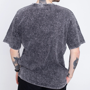 Camiseta de punto para hombre, estilo nuevo, corte regular, moda urbana, lavado ácido, 100% algodón, ecológica, de secado rápido y transpirable, al por mayor - Product Image 5