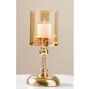 Decorations Metal Candle <b>Holder</b> With 4 Glass Chimney American Style <b>Candlestick</b> <b>Holder</b> Wedding Centerpieces & Table - Product Image 2