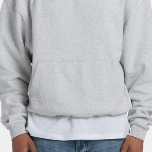 Custom <b>Men</b> Winter Hoodie <b>Grey</b> Cotton <b>Fleece</b> Pullover Streetwear Plain Dyed Sportswear Sialkot Factory Direct Premium Export - Product Image 5